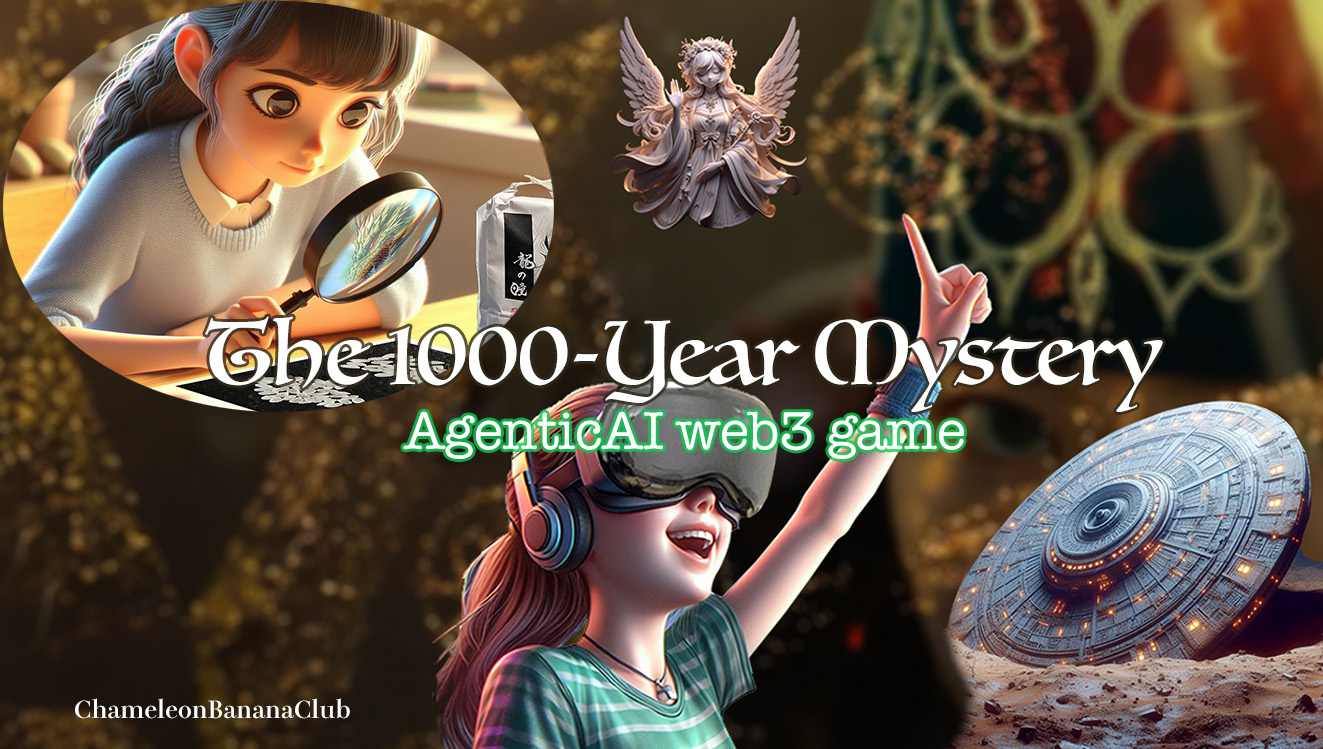このソースは、「We3ゲームとAgentic AIの出会い」というゲームの背景設定とシステム概要を説明しています。物語の中心人物は、気候変動の研究を行う好奇心旺盛な少女、神恵内ヒカルです。彼女は、VisionPro-AIを使って独自の仮想世界を創造したり、AIが生成するオーラを持つ人々をARで特定するなどの特殊能力を持つとされています。このゲームの目的は、約1000年前に地球に不時着し、イレスカムイというリーダーを監禁した電磁宇宙人（Maglian）の謎を解き明かすことです。
